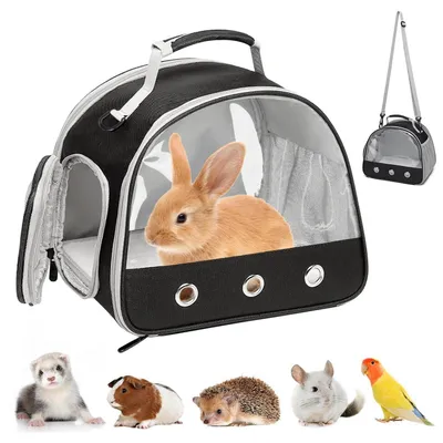 Image de Sac de transport pour petits animaux, dimensions 30x25x25 cm, tissu Oxford 600D avec fenêtres en filet, ouverture latérale