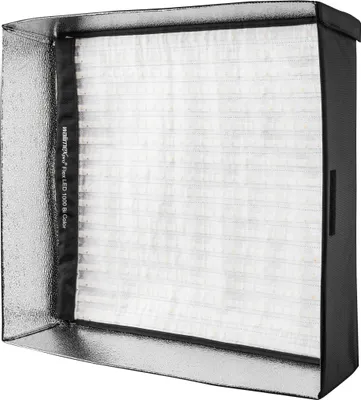Produktbild von Walimex pro Softbox für Flex LED 1000 Bi Color Leuchte, hochwertige Soft Box 65 x 50 x 10 cm mit Frontdiffusor, leichter Aufbau ideal für Fotostudio