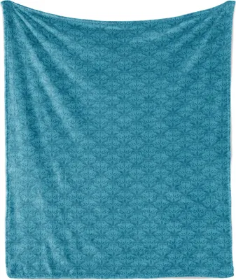 Produktbild von ABAKUHAUS Jahrgang Weich Flanell Fleece Decke, Victorian Inspired Flourish, Gemütlicher Plüsch für den Innen- und Außenbereich, 125 x 175 cm, Sea Blue Dunkle Türkis