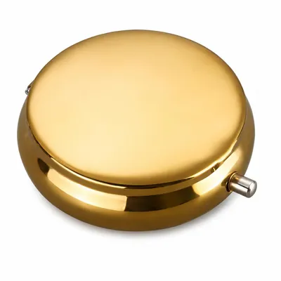 Produktbild von CHAMP HIGH Pocket Aschenbecher Gold Metall Taschenaschenbecher Reise 5 cm, KI-generiertes Bild