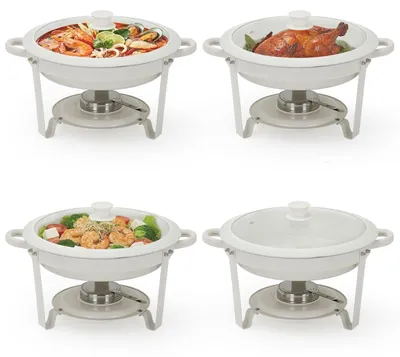 Chafing-Dish-Set, 4-tlg., 5 L, antihaft, mit Glasdeckeln