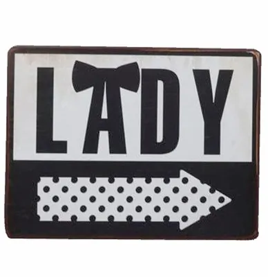 Produktbild von Vintage Blechschild - LADY - Wandschschild im Retro Style Wegweiser