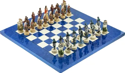 Image de Jeu d'échecs Samurai avec pièces de 8 cm et échiquier en bois 42 x 42 cm