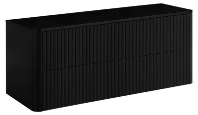 Obrázek produktu pro Skříňka do koupelny, šířka 120 cm, černá, deska v barvě černá, rozměry 120,8 x 44,2 x 50 cm