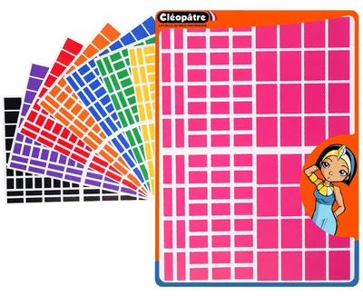 Rechteckige Aufkleber, 8 Farben, 24 Blatt, 2304 Stück