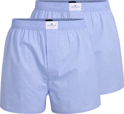 Obrázok produktu pre TOM TAILOR pánske boxerky modré kockované 2-pack veľkosť: L