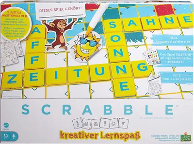 Produktbild von Mattel HCK86 - Mattel Games - Scrabble Junior, Kinder-Wörterspiel - Lernspaß