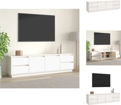 Produktbild von vidaXL TV-Schrank Weiß 176x37x47,5 cm Massivholz Kiefer - TV-Möbel