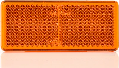 Produktbild von Reflektor orange 96x 42x 6 mm selbstklebend mit Klebeband ECE SAE DOT rechteckig für Anhänger Abschleppwagen und Nutzfahrzeug
