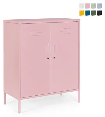 Immagine prodotto di Armadio in acciaio con 4 ripiani regolabili 46x38x185 Cambridge YES - Rosa