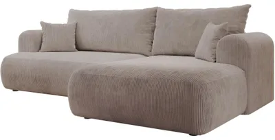 Produktbild von Selsey Ovo Cord – Ecksofa Schlaffunktion, Bettkasten, Cordstoff, rechts, Beige