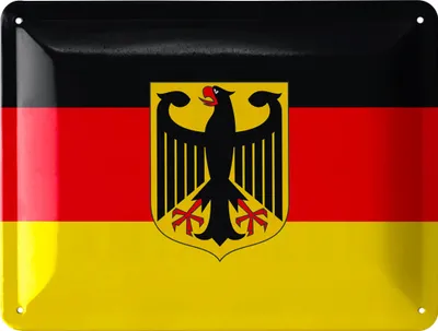 Produktbild von Retro Blechschild Deutschland Flagge, Nostalgie DDR Blechschild, Berlin Souvenirs, DDR Geschenk, Ossi Geschenke, DDR Deko, vintage Metallschild 15x20cm