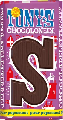 Image de Tony's Chocolonely - Chocoladeletter tony chocolonely puur pepern s