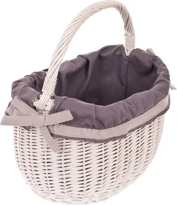Produktbild von Kleiner Einkaufskorb aus Weide Creme retro 35x26 H25/36 cm