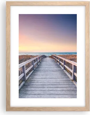 Produktbild von Gerahmtes Poster - Rahmen in heller Eiche - Weg Meer Brücke - 30x40 cm - Wand Bild - Wanddeko - Wandbilder - Kunstposter - Wandposter - Bilderrahmen - Bilder - Kunstdruck - P2NPA30x40-4948