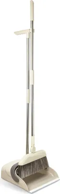 Produktbild von Maximex 180° drehbare Eck-Kehrgarnitur - 180° drehbare Kehrschaufel Set mit langem Teleskop-Stiel und Magnethalterung, Edelstahl rostfrei, 113 x 28 x 27 cm, Grau