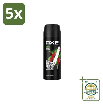 Produktbild von 5 x  Axe Deodorant Spray Africa - 150 ml - Vorratspackung - 5 Stücke