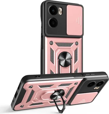 Produktbild von Motorola Moto G05 / E15 Hülle - Coverup Armor Ring Ständer Back Cover mit Kamera Schutz - Roségold