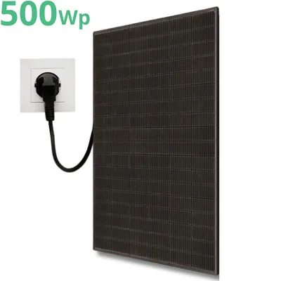 Zdjęcie produktu dla 1 Solarna stacja zasilania balkonu 500W Moduły PV z mikroinwerterem - Plug & Play --400w