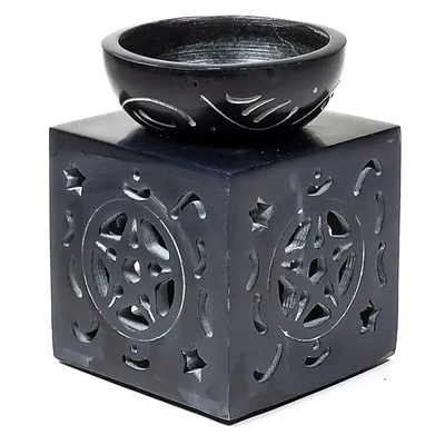 Image de Diffuseur de parfum Pentagramme stéatite noire -- 11x8 cm