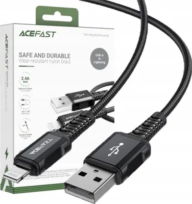 Image de Acefast Mfi Usb - Lightning cable 1.8M, 2.4A Black (C4-02 A Black)