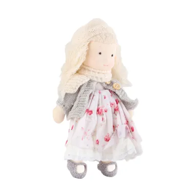 Image de Poupée bébé,Poupée Waldorf,Poupée Waldorf faite main,Poupée bébé en coton,Jouets habillés
