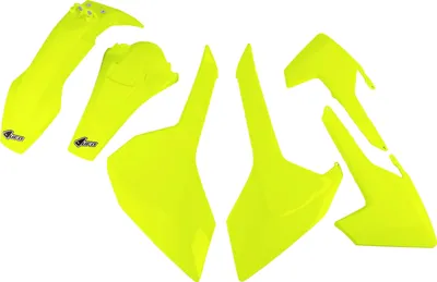 Obrázek produktu pro Sada krytů UFO PLAST, 6dílná sada plastových krytů pro Husqvarna FE TE TX 125–450 cm³, rok výroby 2017–2019, barva: neonově žlutá