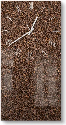 Produktbild von DEQORI Glasuhr 30x60 cm Römisch 'Kaffeebohnenmeer' Wanduhr Glas Uhr Design leise Küchenuhr