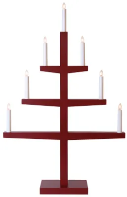 Produktbild von Best Season Fensterleuchter "Tripp" 7flammig Material: Eiche, Farbe: rot, ca. 76 x 49 cm, 212-15