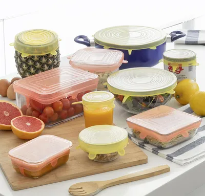 Produktbild von InnovaGoods Verstellbare Silikondeckel für die Küche 10er-Set.