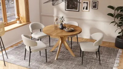 Produktbild von Design Esstisch Renzo ausziehbar 110 bis 180 cm rund Esszimmer Tisch