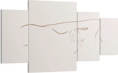 Produktbild von Bild auf Leinwand - Leinwandbild - 4 Teile - Skizze Nacktheit Frau - 160x90cm - Wand Bild - Wanddeko - Wandbilder - Leinwanddruck - Bilder - Wanddekoration - Leinwand bilder - Wandbild - DL160x90-4552