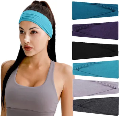 Produktbild von Stirnbänder für Damen - Sport Stirnband Elastisch Haarbänder Breit Haarreife für Yoga Workout Laufen Wandern Make-up