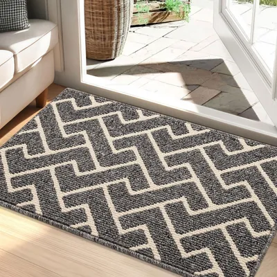 Zdjęcie produktu dla Mata podłogowa do użytku wewnątrz i na zewnątrz, 60x90 cm, szara, antypoślizgowa, chłonna, nadająca się do prania