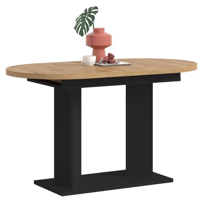 Productafbeelding van Eettafel Gustav | uitschuifbaar | Ambachtelijk eikenhout / zwart