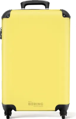 Produktbild von NoBoringSuitcases.com® Koffer Handgepäck Trolley Rollkoffer Kleine Reisekoffer mit 4 Rollen - Pastellgelb - Cabin Size < 55x40x23 cm & 55x40x20 cm - Fotokoffer - Kabinenkoffer - BoardgepäckHandgepäck Koffer 55x35x20 cm, 36L,