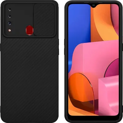 Produktbild von Cadorabo Hülle für Samsung Galaxy A20s Schutz Hülle in Schwarz Handyhülle TPU Etui Case Cover Kameraschutz
