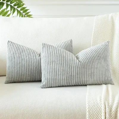 Immagine prodotto di Set di 2 federe per cuscini, 40x60 cm, grigio e verde