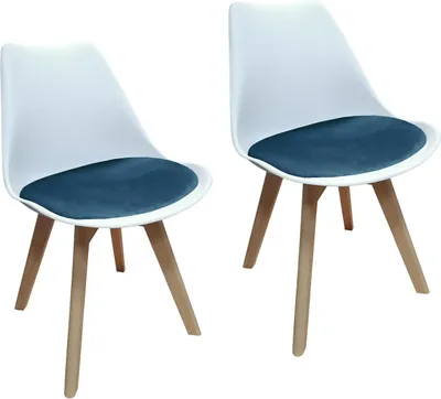 Produktbild von 2er Set Design-Stühle mit Sitzpolster Esszimmerstühle im skandinavischen Stil