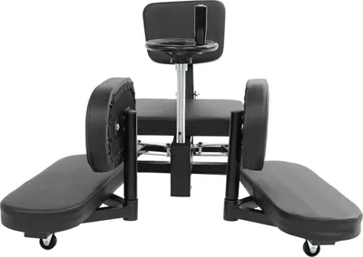 Image de Écarteur de jambes - entraîneur d'écart - angle réglable de 0 à 210° - charge admissible 100 kg - coussin 42×15 cm - acier/PU - noir