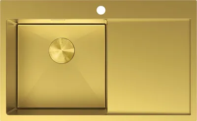 Produktbild von Mexen Exar Edelstahlspüle 1-Becken mit Abtropffläche links 780 x 480 mm, goldfarben - 6433781010L-55