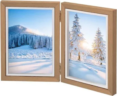 Image de Cadre photo pliable - 2 photos - Bois - 13 x 18 cm