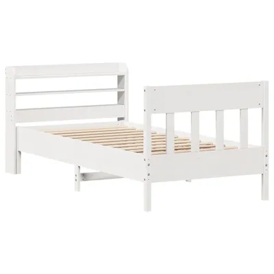 Produktbild von Massivholzbett ohne Matratze Weiß 75x190 cm Kiefernholz