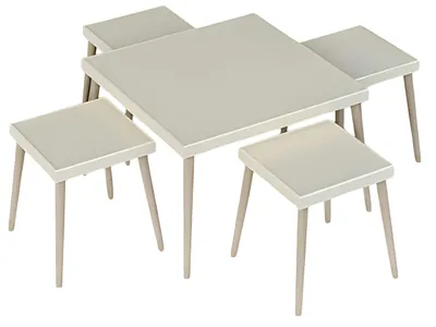 Produktbild von Elegantes weißes Wohnzimmer-Set aus Holz mit modernem Design