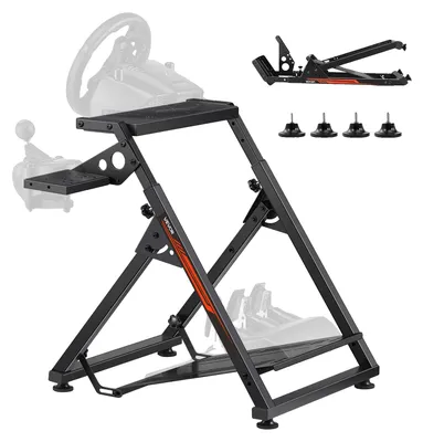 Obrázek produktu pro Stojan na volant VEVOR, nastavitelný a skládací stojan na simulátor pro herní kokpit G923 G920 G29 G27, Thrustmaster T300RS TX F458 T500RS T3PA-PRO (F1/GT), pedálový simulátor není součástí balení, kompaktní provedení