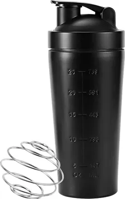 Produktbild von Proteinshaker, Longziming, Edelstahl, 750 ml, Schwarz