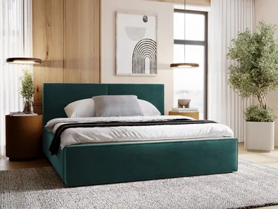 Obrázok produktu pre Dvojlôžková posteľ s úložným priestorom 180x200 LAMESA - tyrkysová