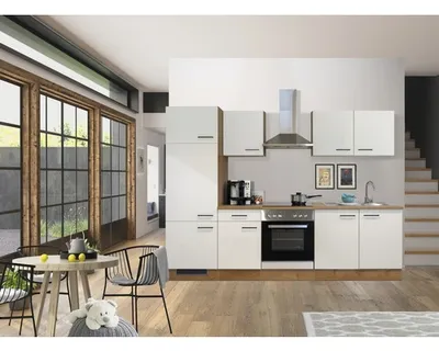 Obrázok produktu pre Kuchynský blok so spotrebičmi Flex Well Vintea 270 cm farba čela magnólia matná farba korpusu lancelot oak