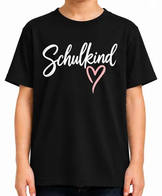 Produktbild von Schulkind Herz Einschulung Mädchen Erster Schultag Schulanfang Kinder T-Shirt, Schwarz, 152
