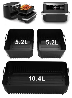 Obrázek produktu pro Silikonové formy pro fritézu s horkým vzduchem, kompatibilní s Ninja Foodi Flexdrawer AF500EU, objem 10,4 l a 5,2 l, sada 3 kusů